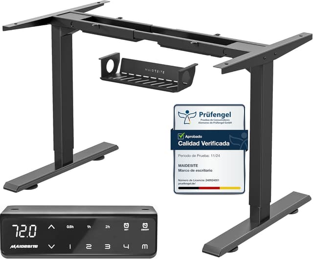 MAIDeSITe T2 Pro marco de escritorio elevable eléctrico de doble motor negro sin tablero